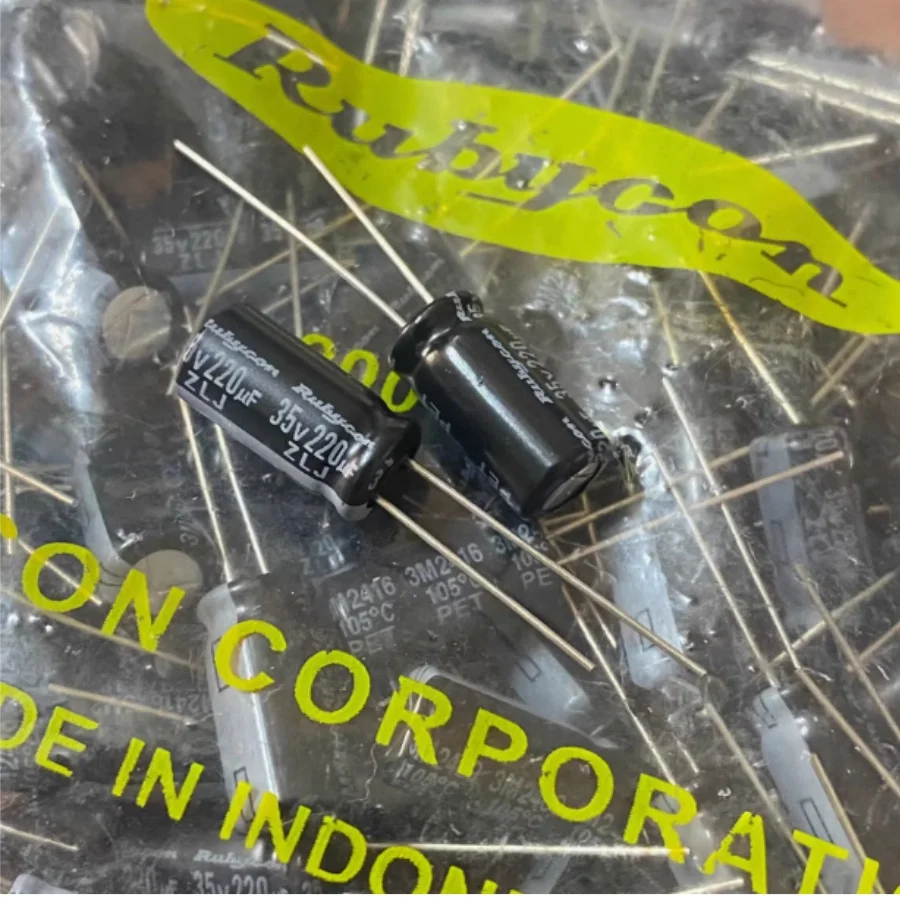 2025 جديد 10 قطعة RUBYCON ZLJ 35V220UF 8x16 مللي متر 105 درجة 220 فائق التوهج/35 فولت عالية التردد مقاومة منخفضة وعمر طويل 220 فائق التوهج 35 فولت #1