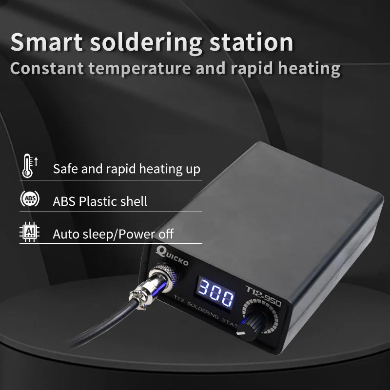 

T12-950 LED Soldering Station ABS Plastic Case Electronic Soldering iron Digital display and 4pin P9 handle iron tips