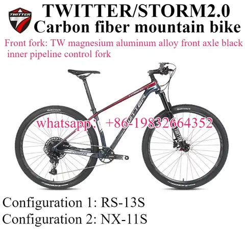 TWITTER STORM2.0-RS-13S/NX-11-växlad klass XC T900 kolfiber mountainbike hydrauliska skivbromsar 27,5/29 tum MTB-cyklar 10 best sales flatland bmx - №2