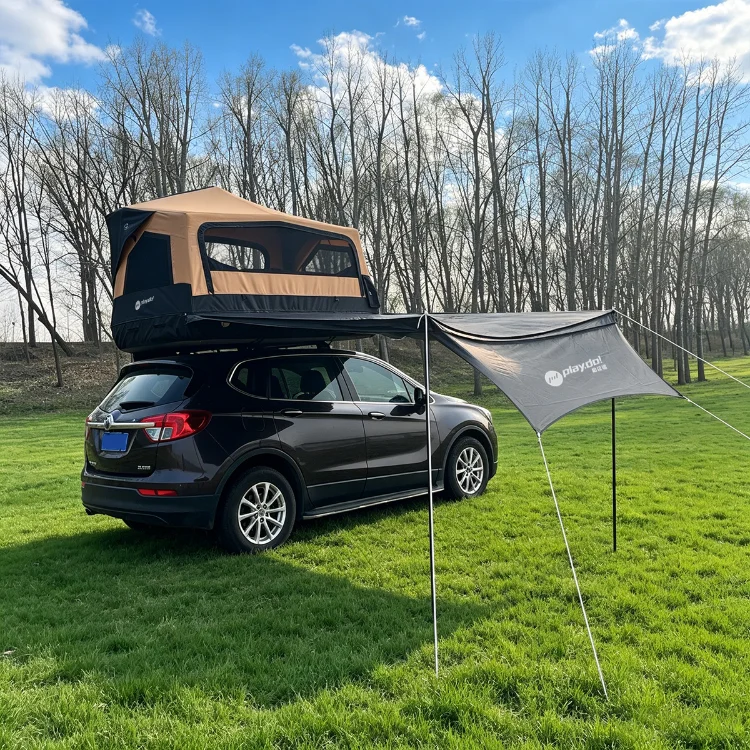 Inflatable Rooftop Camping Tent Oxford Waterproof 4 Person Family 4x4 Offroad Four-Season Lightweight UV Protection Advertising