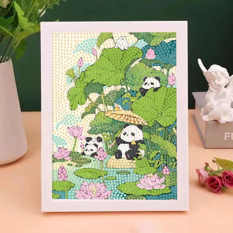 

5D Diamond Painting Kits for Kids Panda DIY Art Craft with Colorful Diamonds, Easy Paint By Numbers Birthday Gift for Girls Boys