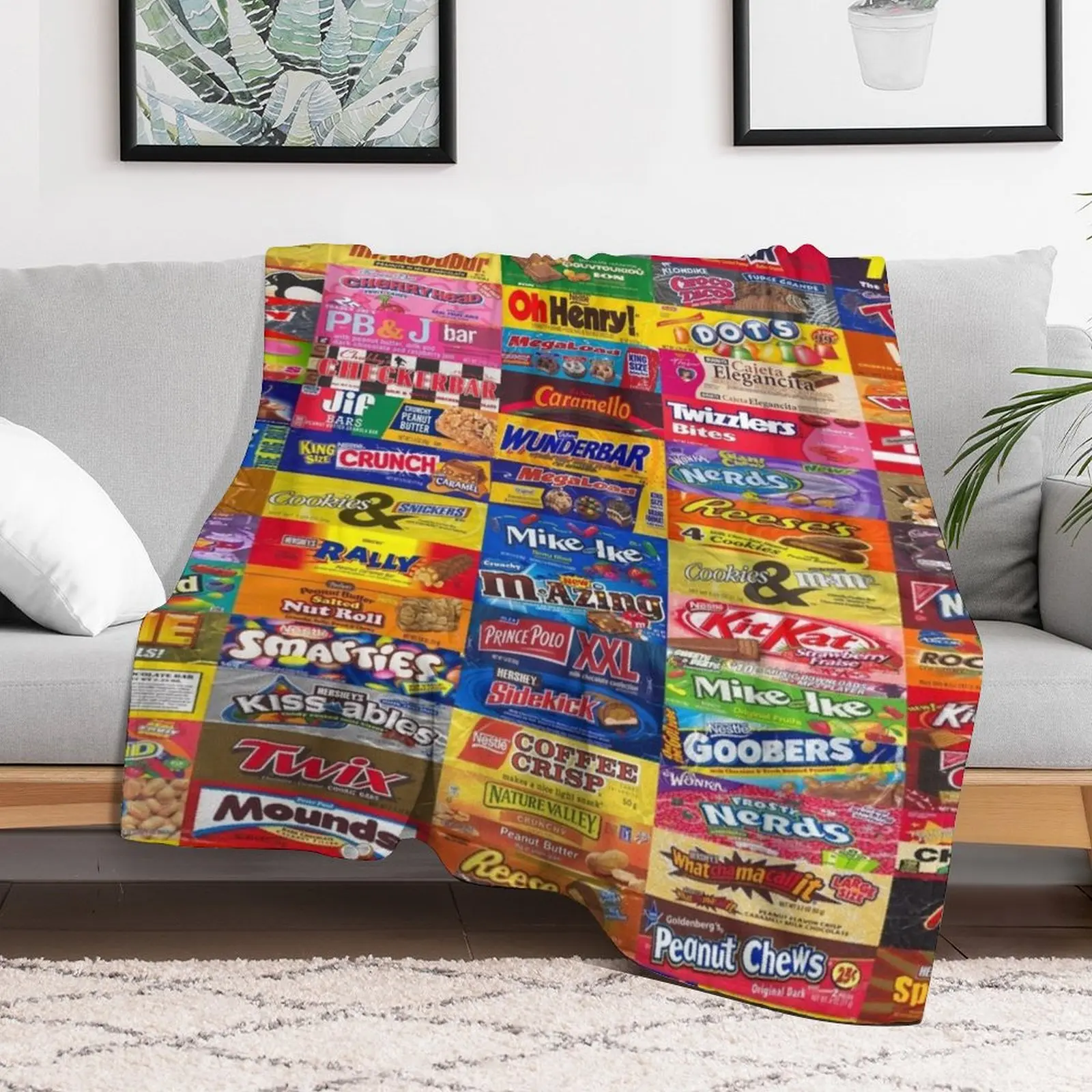 

Candy Wrappers Throw Blanket Decorative Sofas Plaid Decorative Beds Blankets