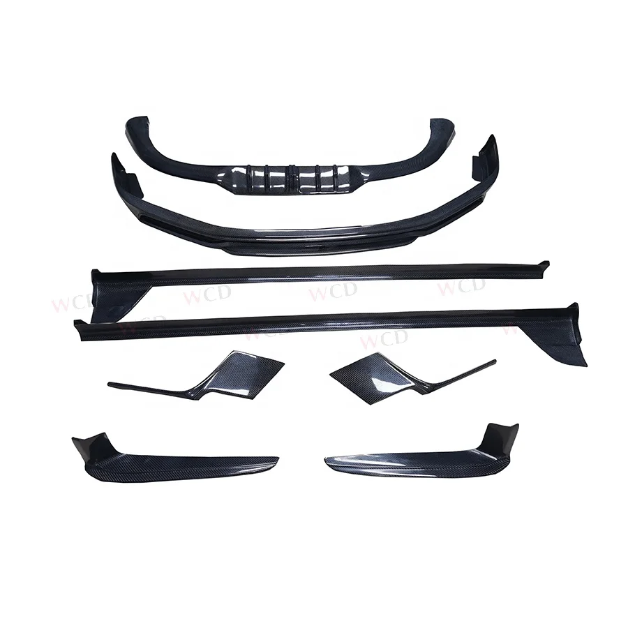 T Style Carbon Fiber Body Kit For Porsche 992 911 2019+ Front Lip Rear Diffuser Side Skirt Front Rear Splitter