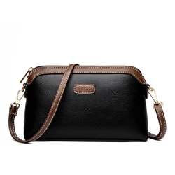 Bolso cruzado de cuero suave para mujer, bandolera femenina de alta calidad, marca de lujo famosa, cartera para chica