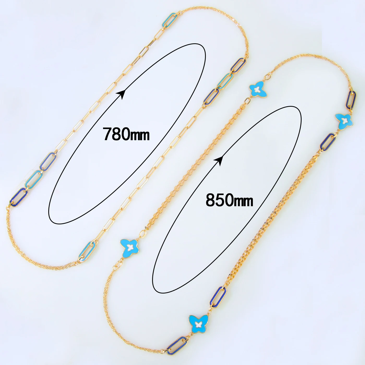Arabische Mode Lange Halskette 21k Vergoldet Dubai Geometrischer Schmetterling Charm-Halsketten Oman Frauen Braut Hochzeit Party Schmuck – Detail 3