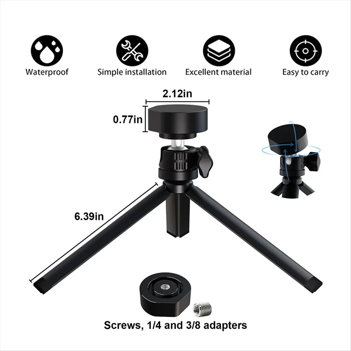 DTD138~Aluminum Alloy Tripod Mount for with Bracket Pipe 1/4 Screw for Mount Bracket Adapter