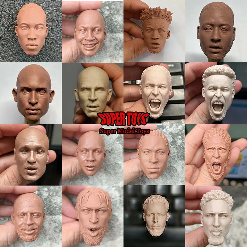 

43 Styles 1/6 Scale Basketball Star Sportsman Head Sculpt Male Solider Head Sculpt Carved Model for 12 Inches Action Figure Body