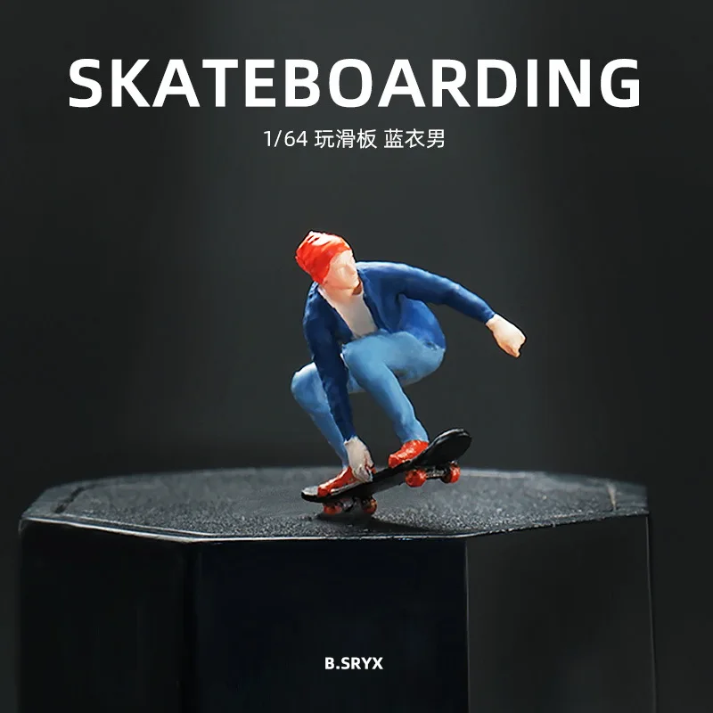 1:64 Skateboard Series Miniature Figure Models, Creative Scene Peripheral Decorative Items, Photography Sand Table Props
