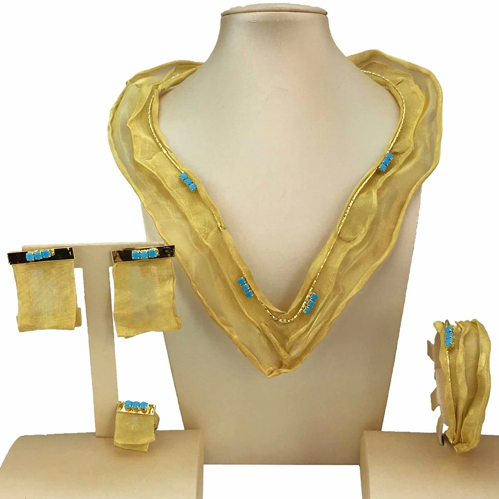 

Newest Brazilian Jewelry Sets High Quality Collar Shape Necklace for Women Party Bridal Wedding Jewelry FHK18190