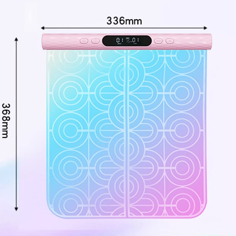 Portable EMS Foot Massage Pad, Rechargeable with Colorful LED & Microcurrent, Pulse Stimulation for Foot Pain Relief