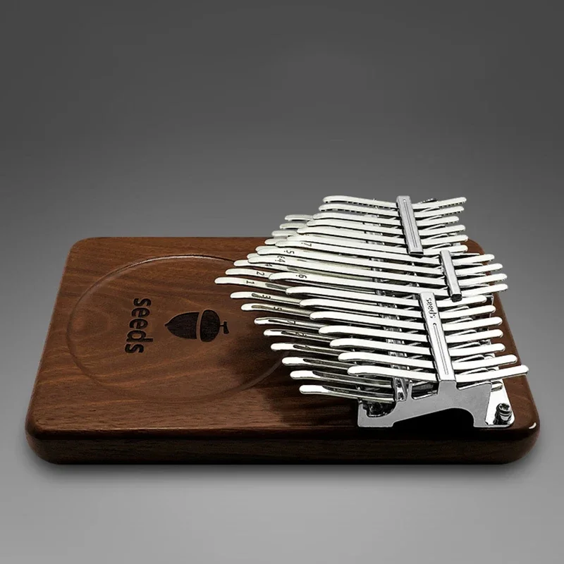 Seeds Chromatic Kalimba 34 Key C Tone Black Walnut Double Layer Thumb Piano Portable Kalimbas Musical Keyboard Instrument Gifts