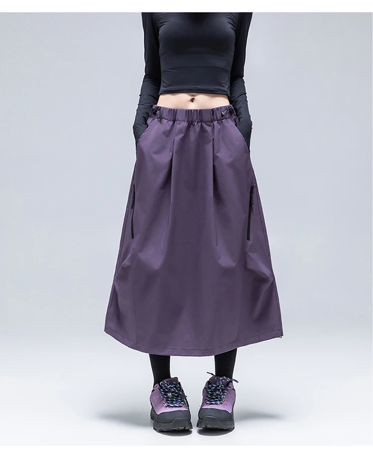 Wasserdichter & Schnelltrocknender A-Linien-Rock für Damen – Schlankmachendes Design mit Verstellbarem Saum für Herbstwanderungen & Outdoor-Sportarten – Detail 11
