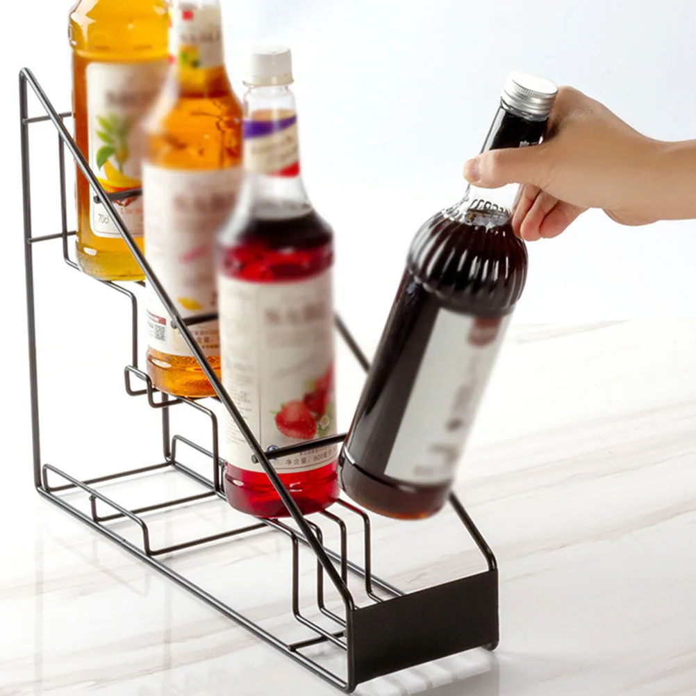 

Fruit Dew Display Stand Syrup Bottle Organizer Coffee Holder Rack Storage Beverage Shelving Premium Material Durability