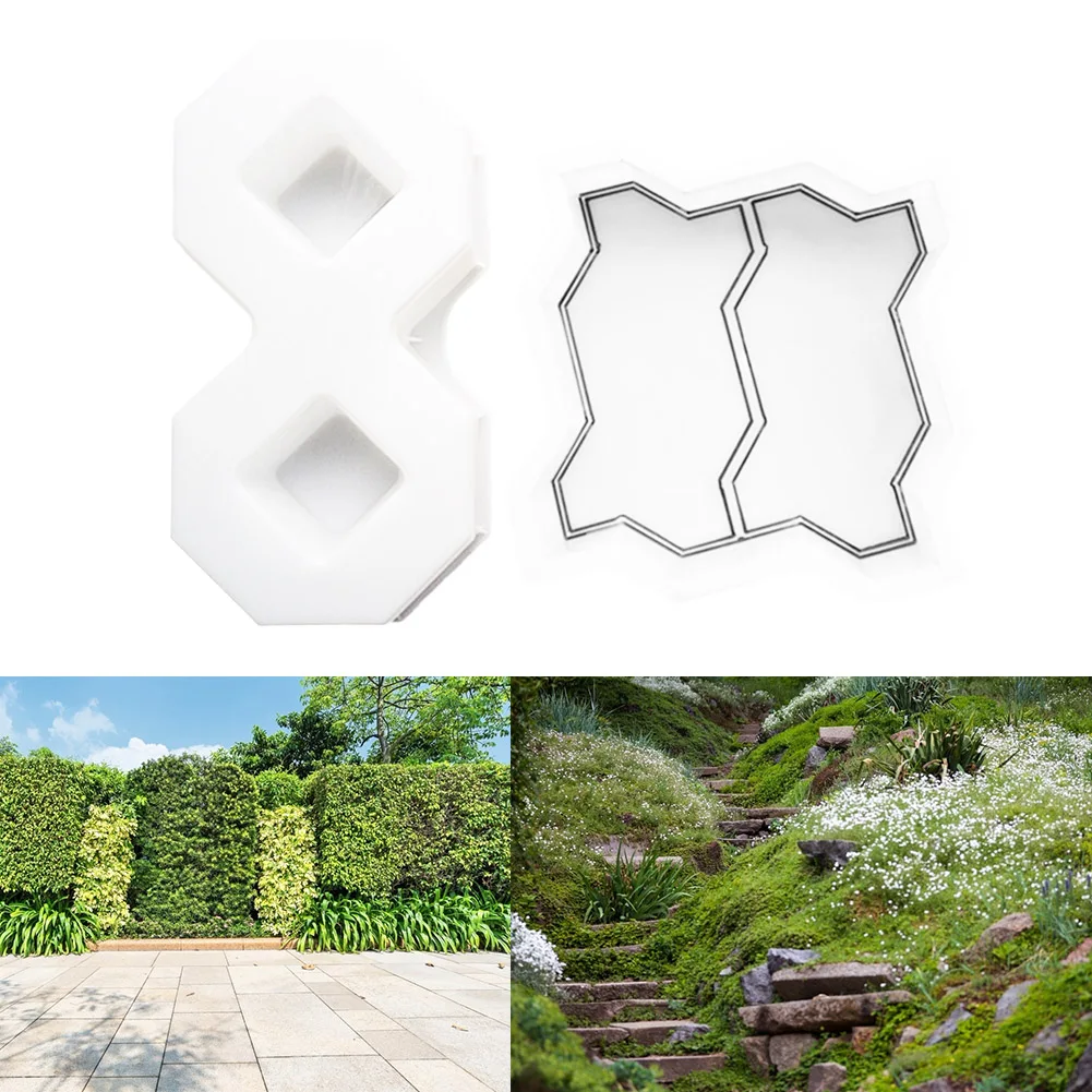 Home Garden Courtyard DIY Paving Mould Road Concrete Brick Carving Stone Path Paving Road Walk Maker Mold Imitation