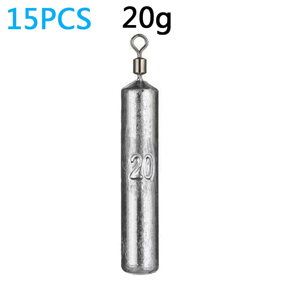 Angel gewicht 15 teile/los Sinker form 3,5g 5g 7g 10g 14g 20g Rohr Kugel Lot Anhänger Metall Jig Sast Sea Tackle Kit Pesca Werkzeug