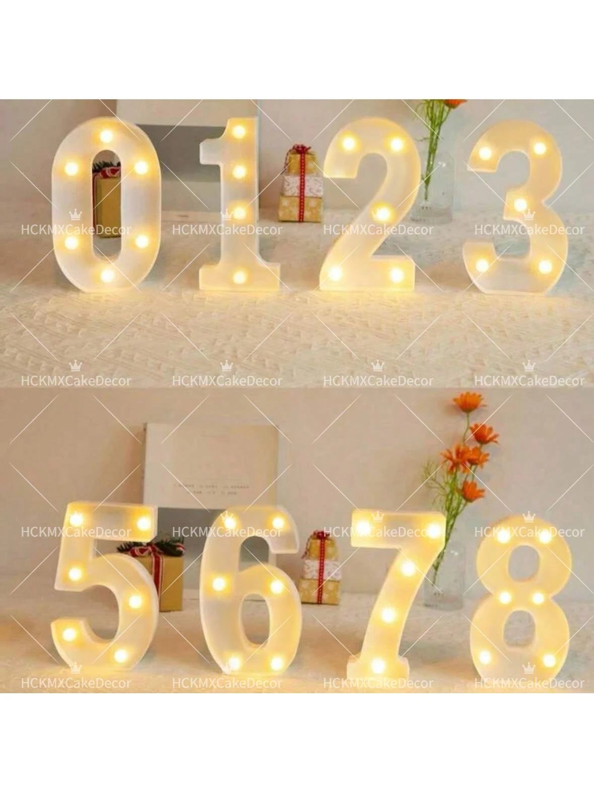 LED-Zahlenleuchten 0-9, Leuchtschilder, batteriebetrieben, für Geburtstagsfeiern, Hochzeiten, Heimdekoration, Bar-Dekoration – Detail 1