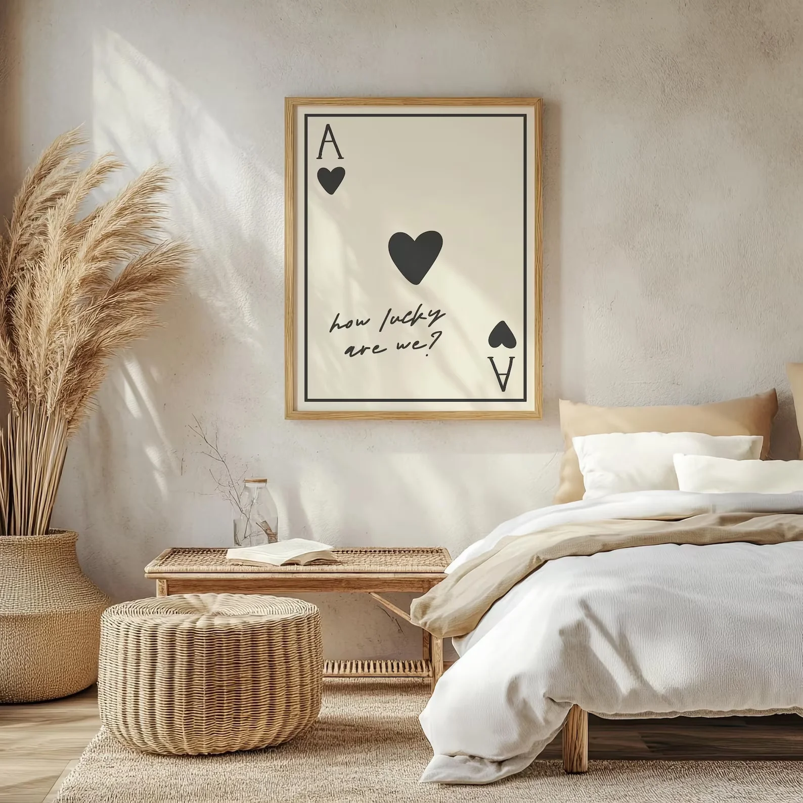 How Lucky Are We Print | Ace of Hearts Poster | Bedroom Poster | Hallway Wall Art | Living Room Print | New Home Gift | Paper An