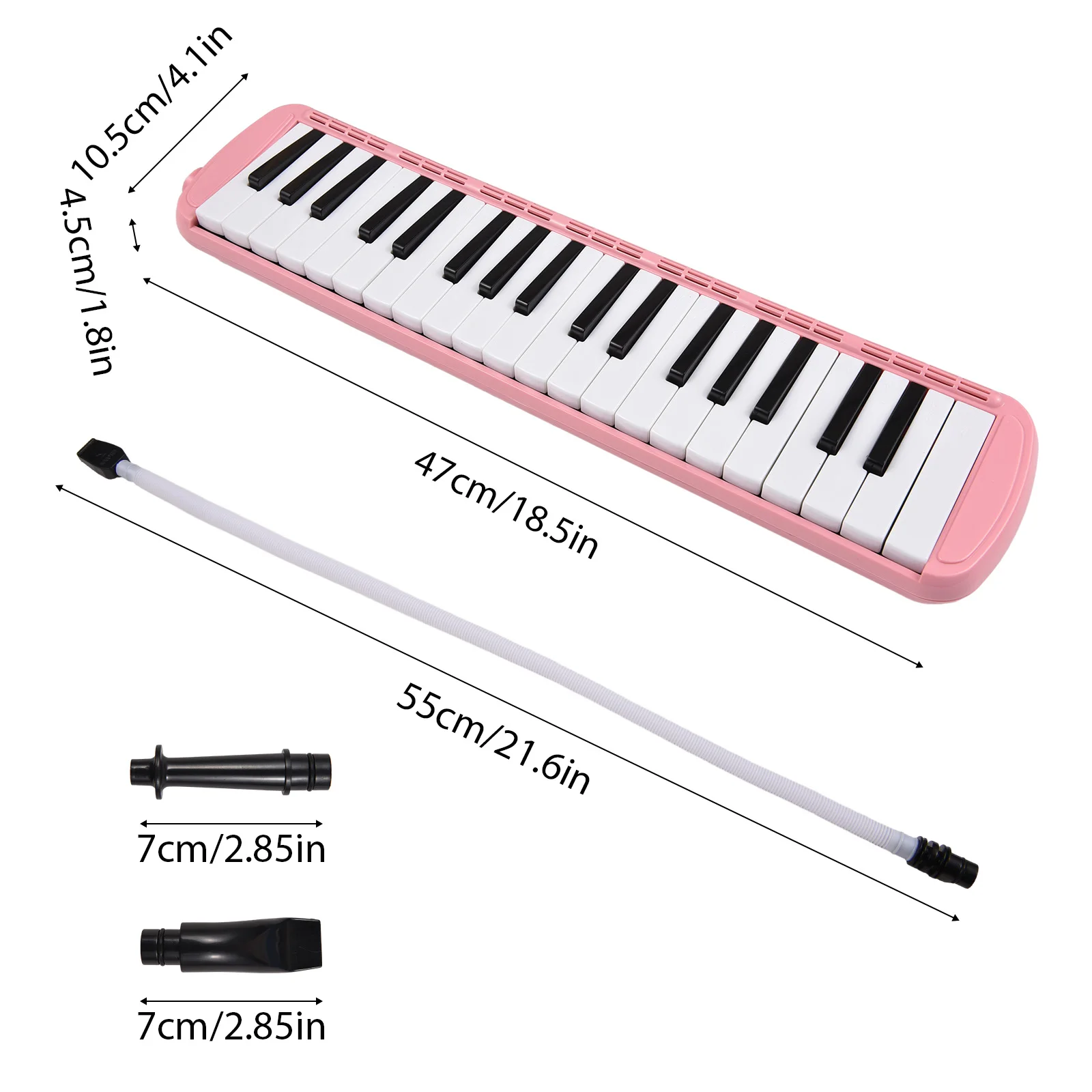 37 Keys Melodica Instrument Melodica Air Piano Keyboard with 2 Soft Blow Pipe 2 Blowing Nozzles Melodica Wind Instruments