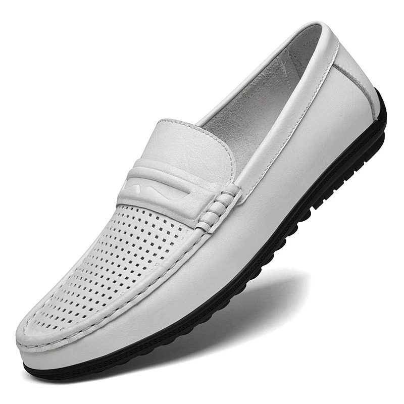 

Большие размеры 46, пенни-лоферы, мужская повседневная обувь, кожаные модельные туфли, кроссовки без шнуровки на плоской подошве, мужские мокасины, обувь для вождения с вырезами
