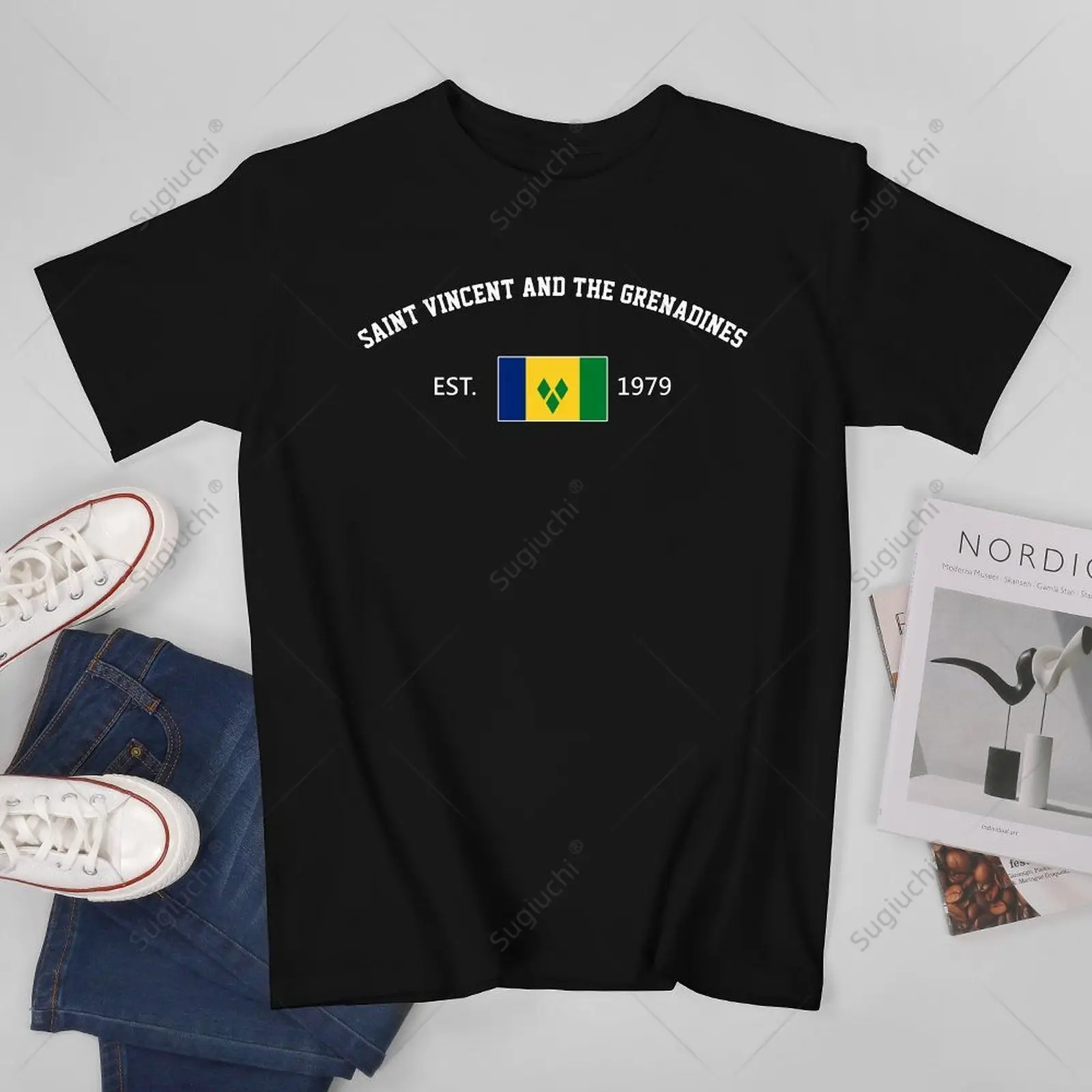 Unisex Men Saint Vincent And The Grenadines EST.1979 Independence Day Tshirt Tees T Shirts Women Boys 100% Cotton T-Shirt