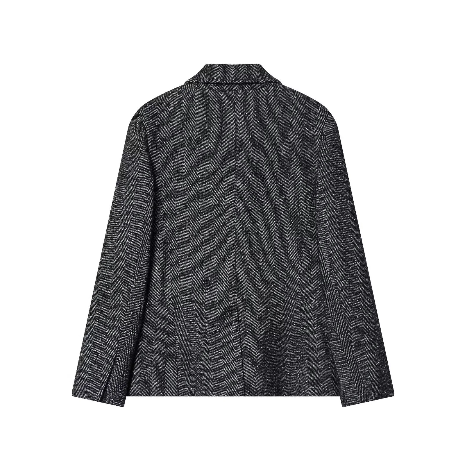 Giacca da abito spessa monopetto stile retrò moda donna nuova inverno 2025 con pantaloni a vita alta