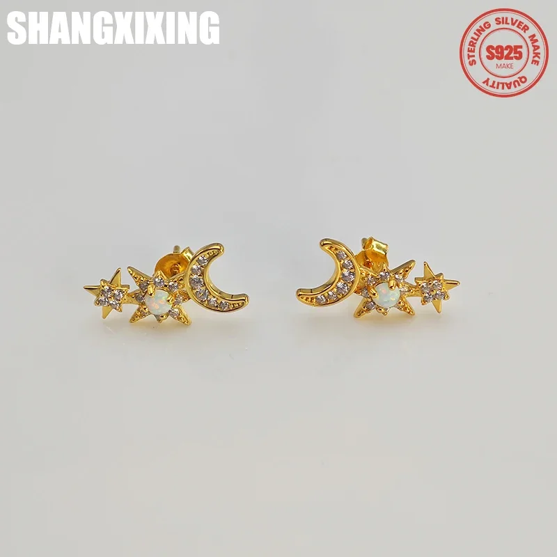 S925-pendientes de plata de primera ley con forma de estrella para mujer, aretes pequeños, plata esterlina 2024, Circonia cúbica, zirconia, circonita, zirconita, zirconita, circón, estilo europeo y americano, 925