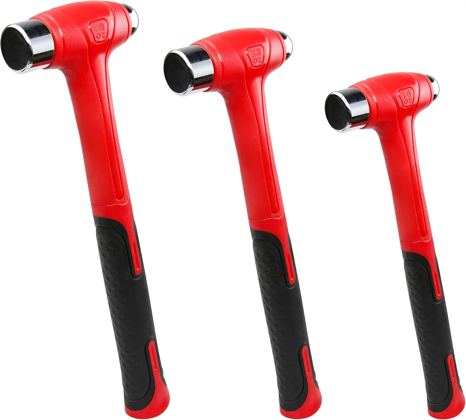 

Набор молотков с шаровидной головкой из 3 предметов, 16/32/48 унций, с рукояткой из стекловолокна для металлообработки, с конструкцией из кованой стали