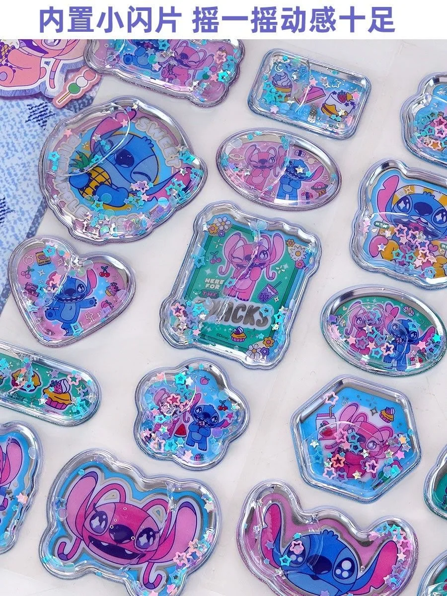 2026 ディズニーステッチ 3D シェイクステッカー DIY ノートブックアルバム日記ハンドブック装飾学校学生文具アニメステッカーおもちゃ