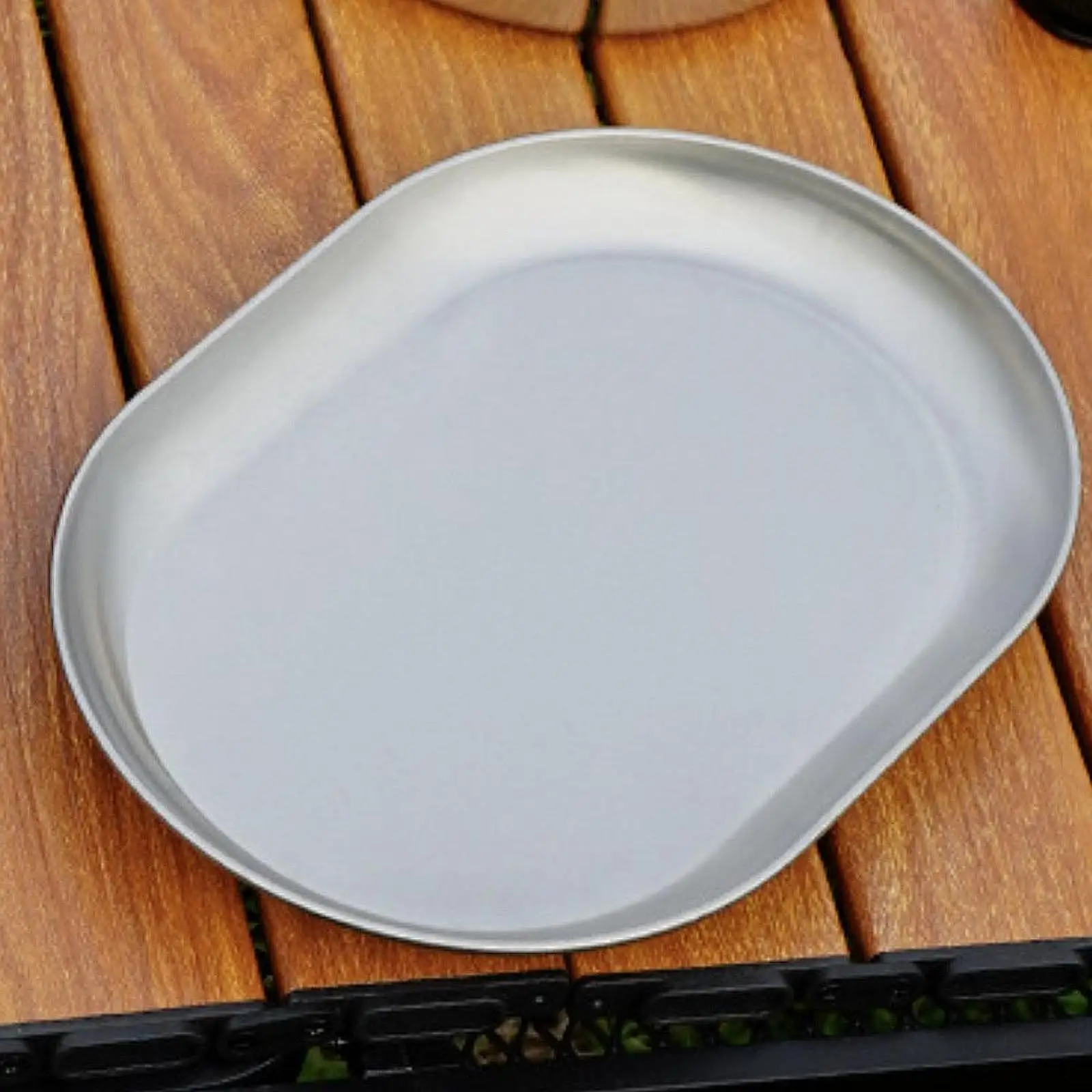 Outdoor Stainless Steel Camping Plate Easy Clean Cooking Dish Portable Dinnerware for Camping and Home Use