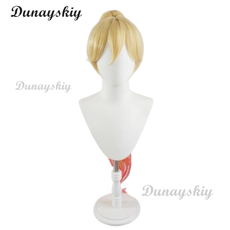 Peluca cosplay Bianka Ataegina de Anime Honkai Impact 3. ° degradado de doble Color con cola de caballo de Chip de 90cm de largo personalizada