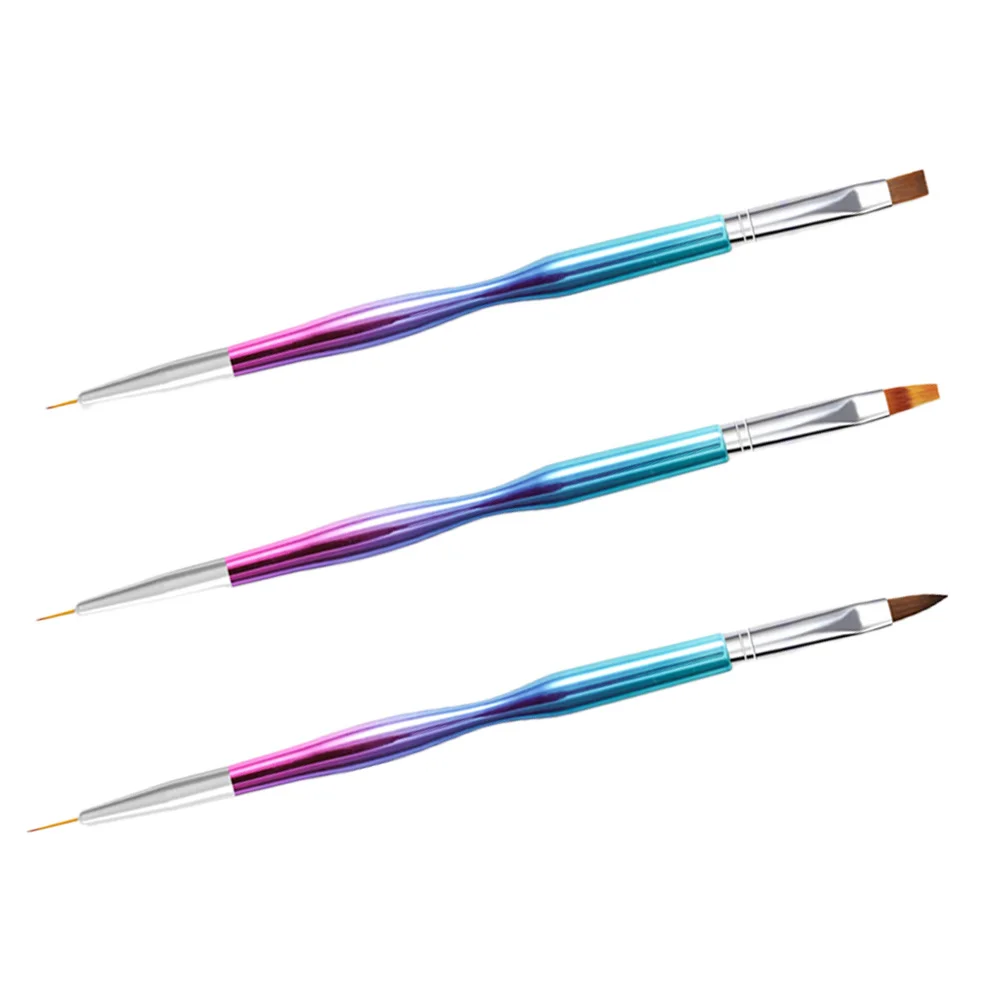 

3pcs Pen Set Premium Art Brush Pens For Manicure Diy Double-Headed Gel Painting Tool Nails Decor Accessory Nail Painting Pens