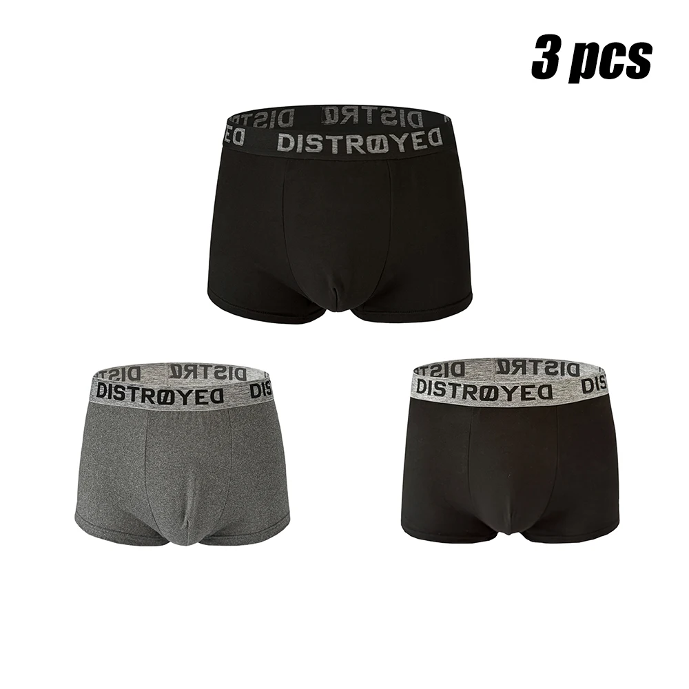 Men's Seamless Breathable Boxer Briefs 3-Pack Fixed Color Set with Stay-Put Waistband Comfort Underwear