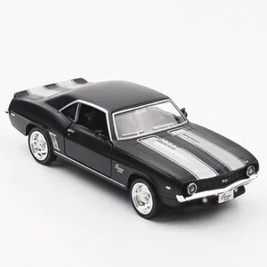 1:36 Chevrolet USA 1969 Camaro SS Vintage Black matte diecast metal car model toy for collection children A318 8 Main Sales Butacas Chevrolet Luv - №6
