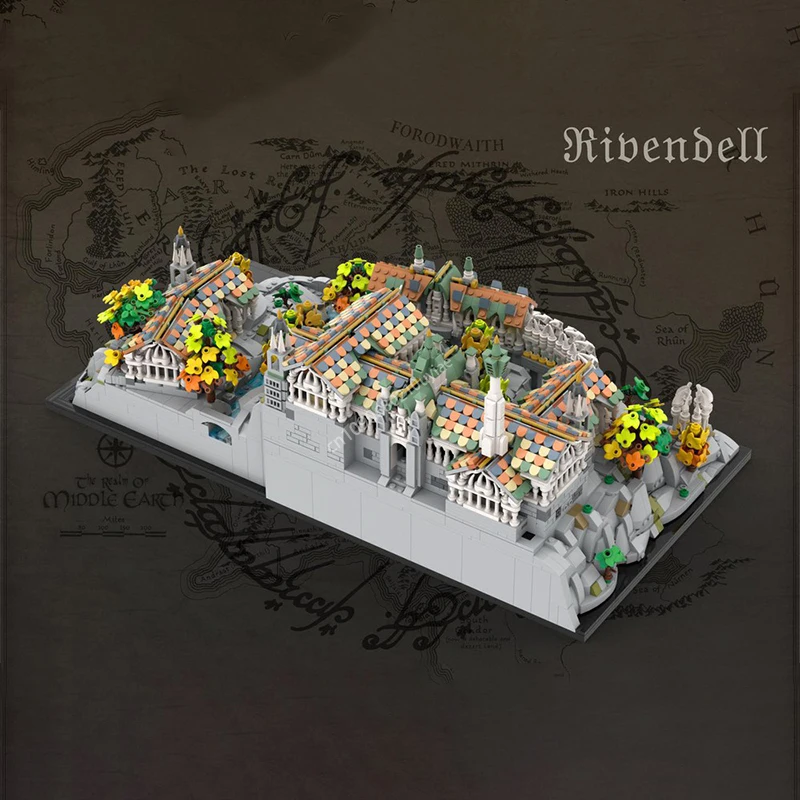 5778Pcs Creative Movie Lorded of Rings Moc Rivendell Mini Craft Castle Model Building Blocks Street View Toys Christmas Gifts