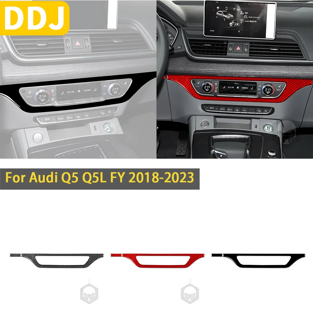 

For Audi Q5 Q5L FY 2018 2019 2020 2021 2022 2023 Accessories Carbon Fiber Car Interior CD panel Panel Trim Sticker