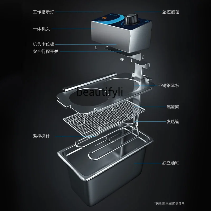 E132 Kommerzielle Donut-Fritteuse, elektrische Heizung, Nudelkocher, Doppelzylinder, Einzelkopf, Suppennudeln, Herd