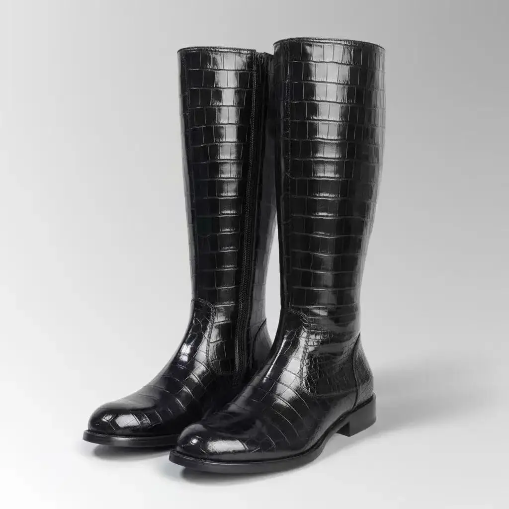 2025 new arrival natural crocodile skin boots men,PDD689