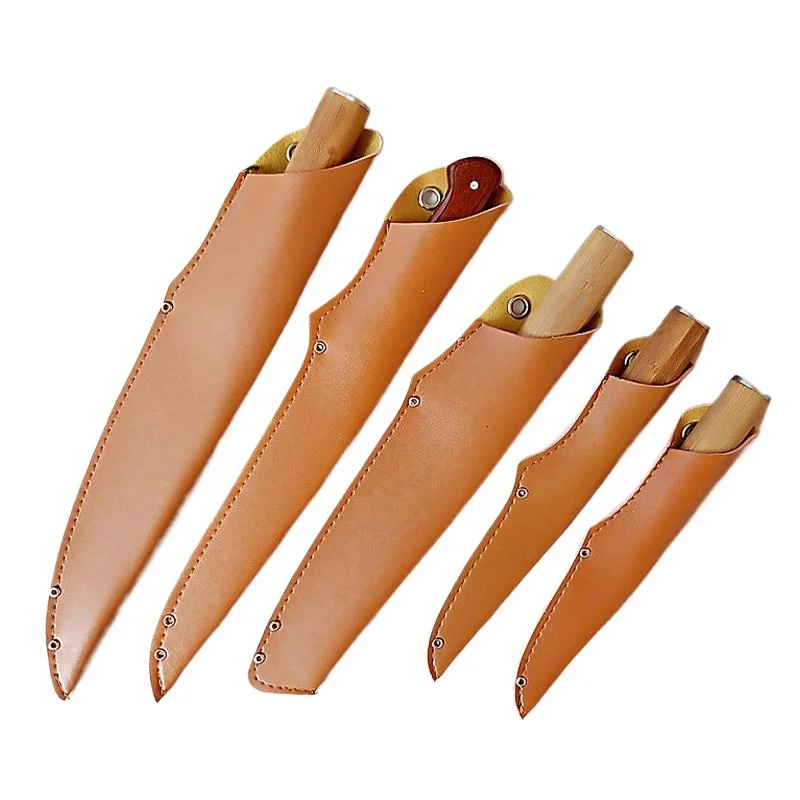 Home Portable PU Faux Leather Blade Edge Protector Sheath Western Kitchen Chef's Fruit Durable Practical