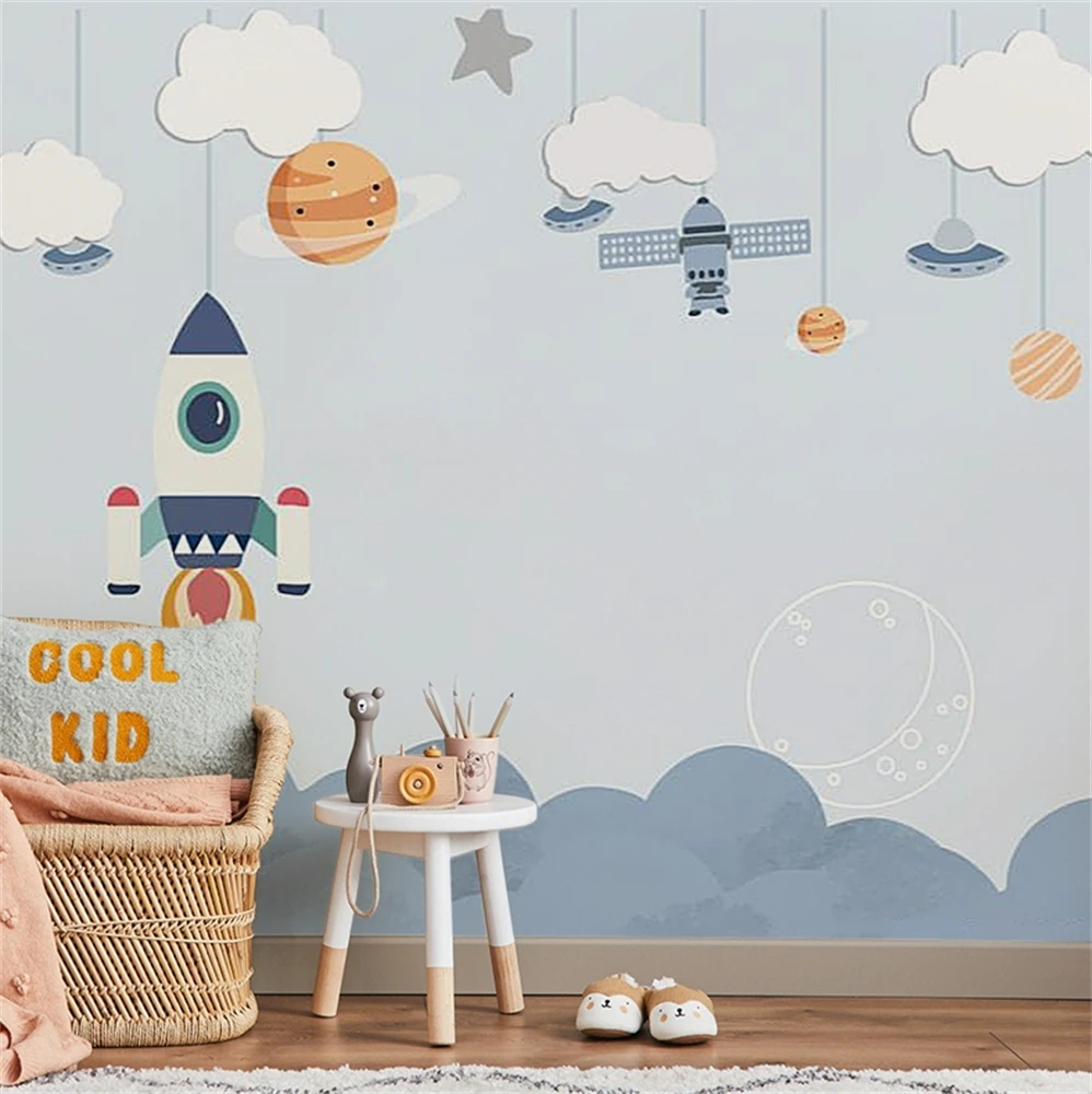 Animal Hot Air Balloon Wallpaper Bedroom Background Wall Decal Cartoon Kids Room Wall Covering Customized Kindergarten Murals
