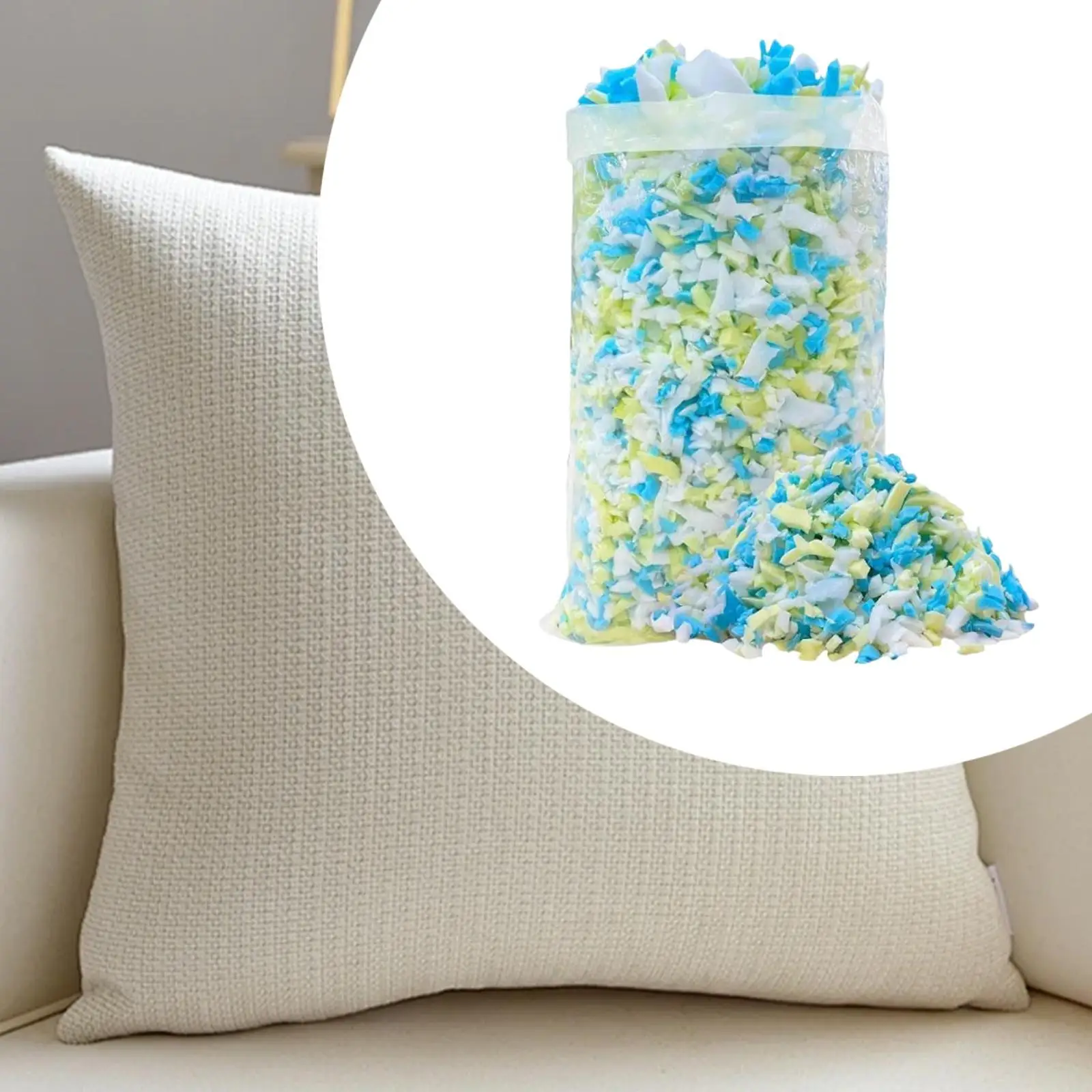 Shredded Memory Foam Filling Multicolor and Irregular Pillow Refill for Dog Beds Lounger Couch Stuffed Animals Chair Cushion