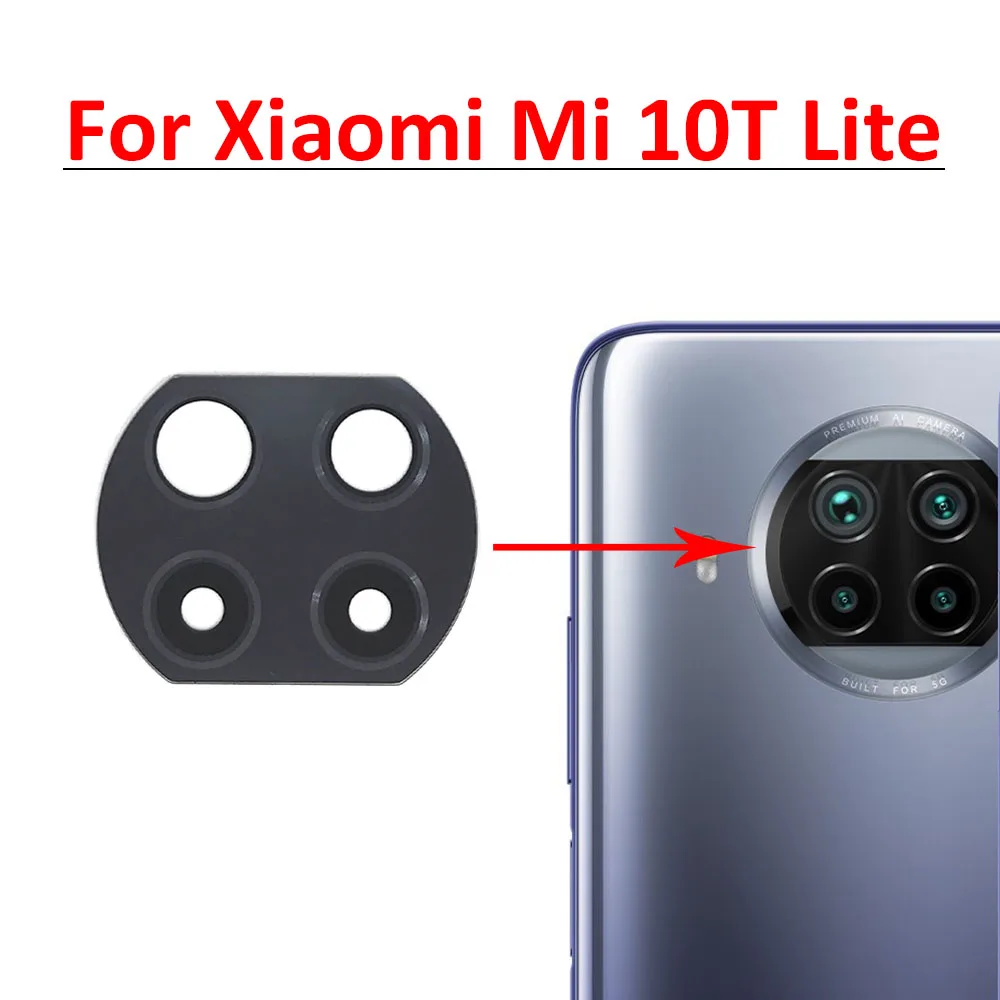 20Pcs/Lot, Camera Glass For Xiaomi Mi 10T Lite Rear Back Camera glass Lens With Glue Adhesive Xiamomi Mobile Phone Housings Xiao