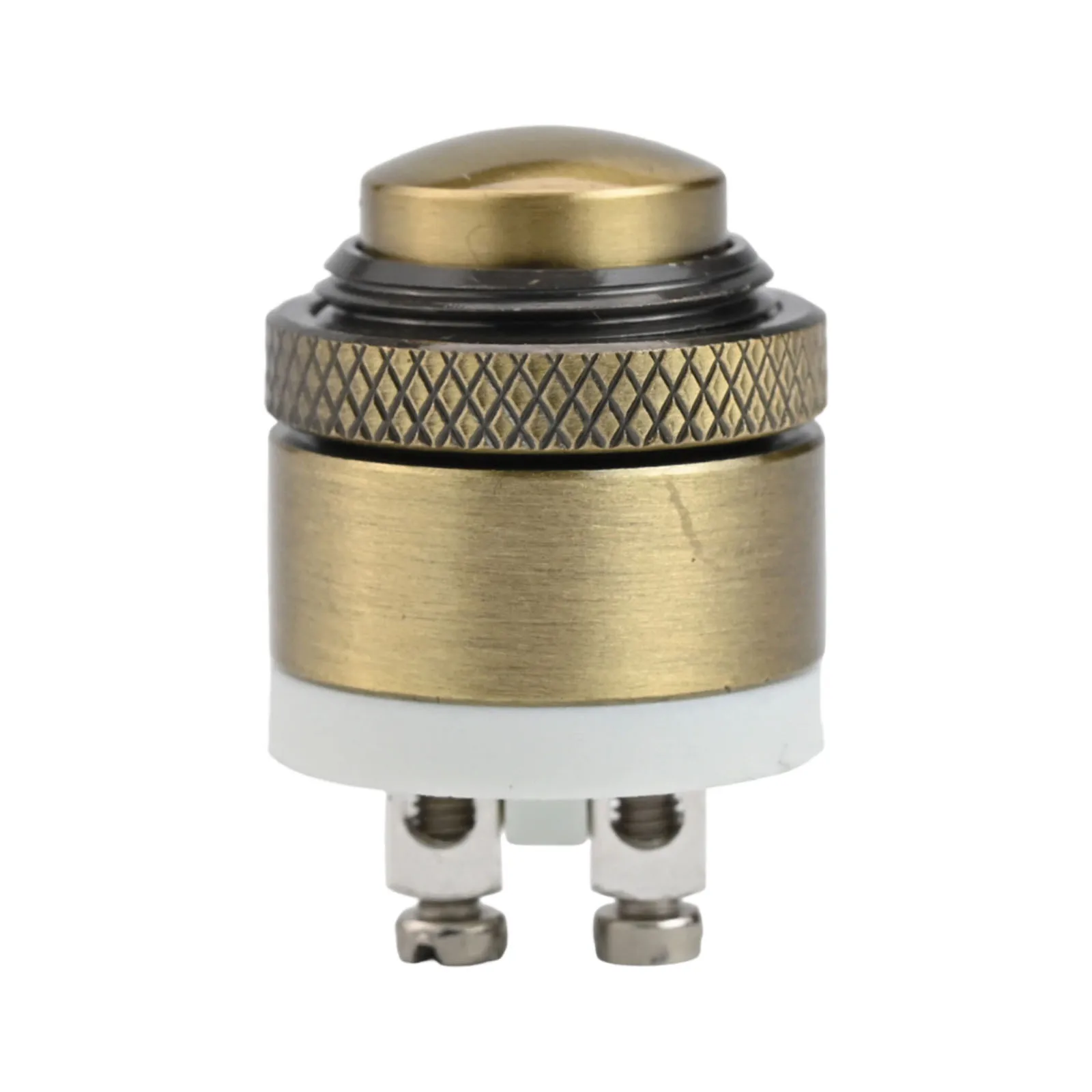 16mm Round Brass Doorbell Button for Security Intercom Systems 36VDC 2A Momentary Push Switch with Silver Plated Gold Terminals
