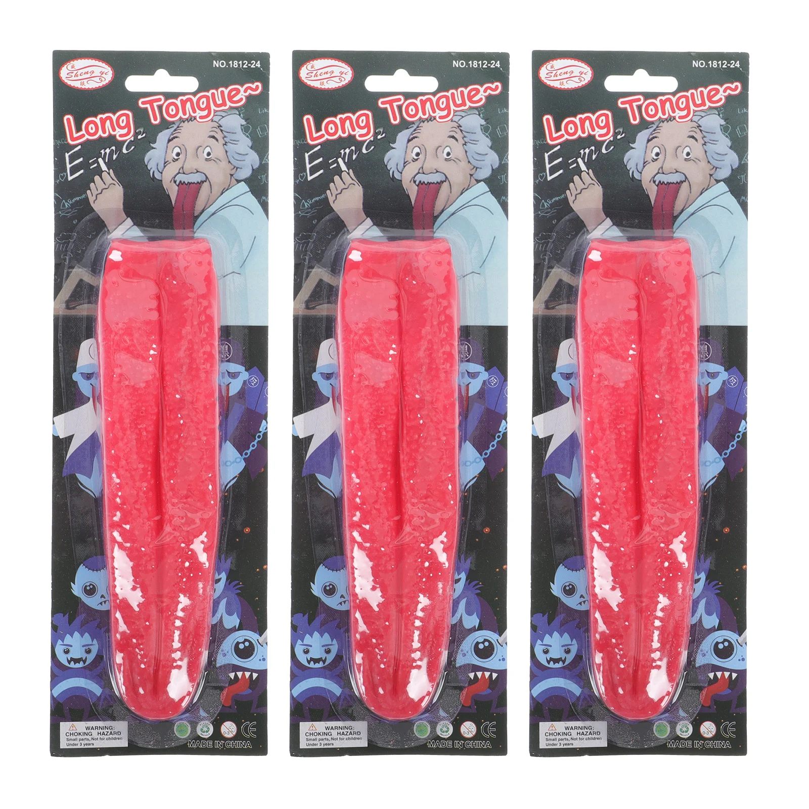 

3pcs Red Long Props Halloween Cosplay Dress Up Fake Tongue Simulation Scary Stage Party Costume Artificial Tongue Prop