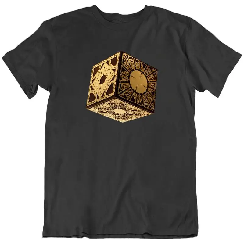 Camiseta retro de la película de terror Pinhead Hellraiser Cube Puzzle Box Devil, nueva