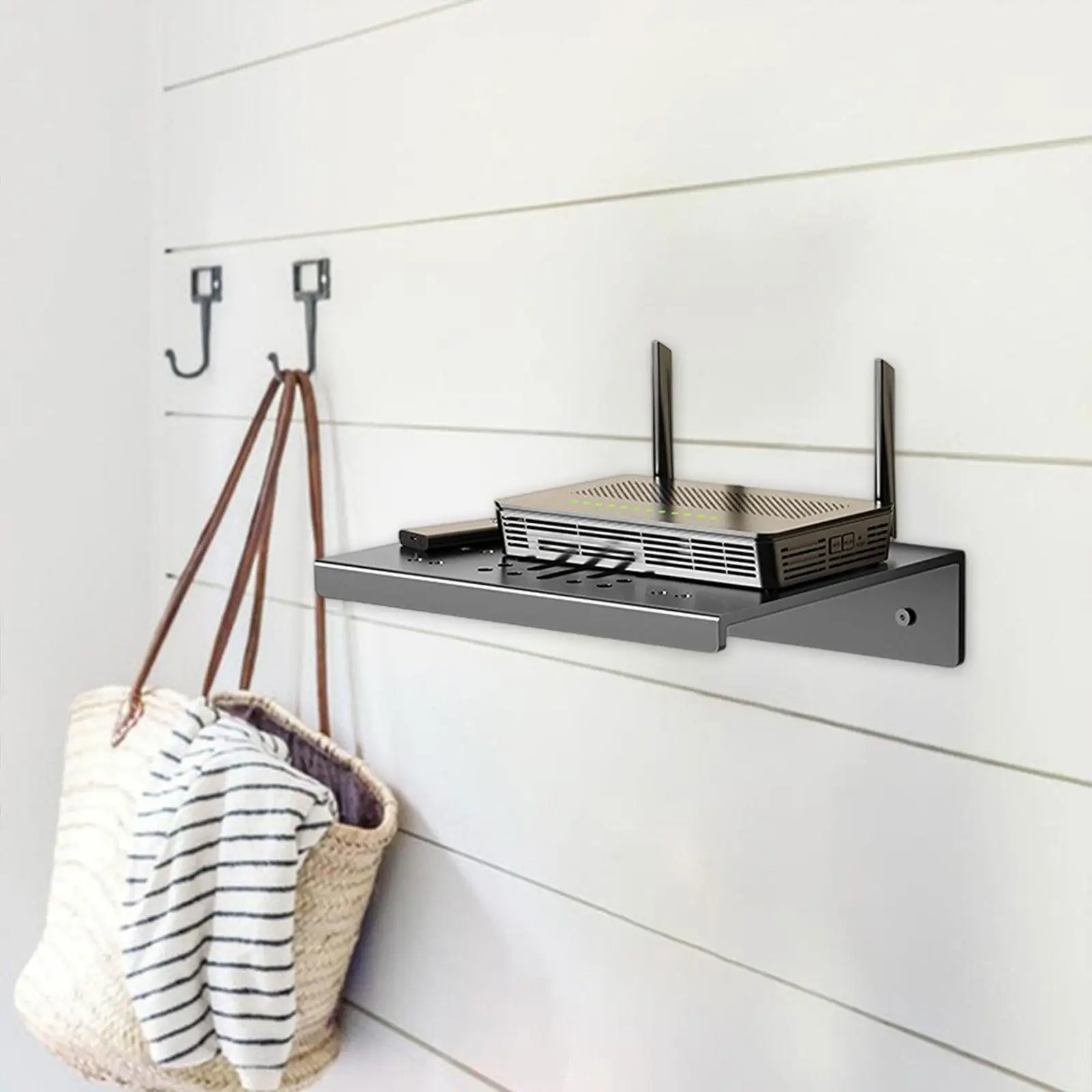 Supporto per mensola universale regolabile per montaggio a parete per rack per proiettore per videoconferenze, scatola per cavi da comodino, camera da letto