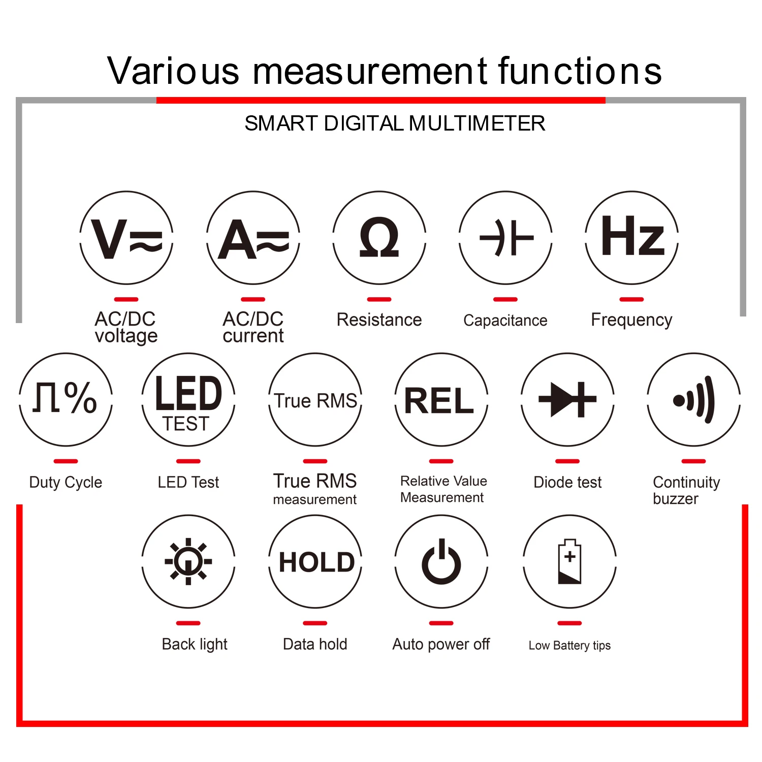 Kaemeasu New Large Screen 6000 Count Digital Multimeter DC/AC Resistance Capacitance Meters LED Testing KM-DM03B