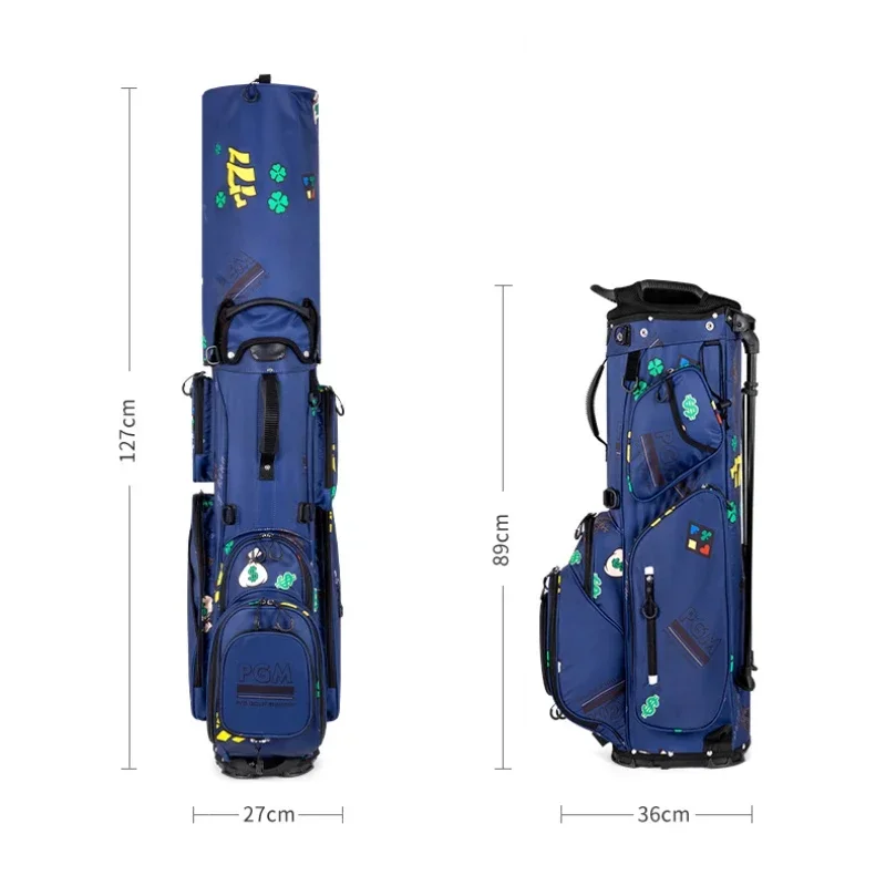 PGM Men Women Golf Stand Bags Ultra-light Nylon Graffiti Bag Large Capacitytraining Accessory Hold 14pcs Clubs 2.7kg QB111