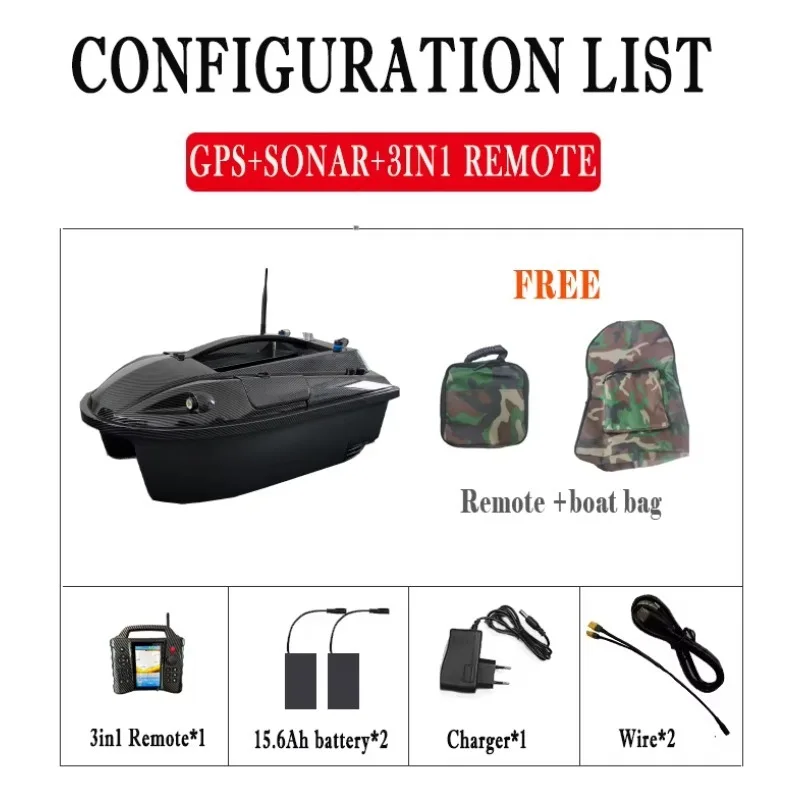 New Upgrade Bait Boat 116 Points Gps Sonar 500M Distance Remote Control Bait Fishing Boat Freshwater Saltwater Carp Fishing Boat view 5