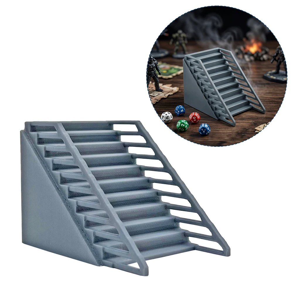 

Dungeon Style Modular Straight Stairs Terrain for DnD Pathfinder 3D Printed Miniatures for Tabletop Gaming Layout