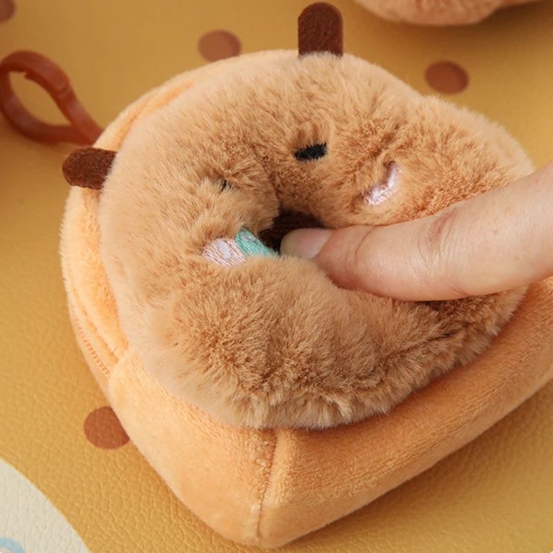 جديد الإبداعية كابيبارا أنيمي أفخم محفظة نسائية للعملات المعدنية موضة Kawaii محفظة نسائية للعملات المعدنية أكياس الكرتون المستديرة قلادة